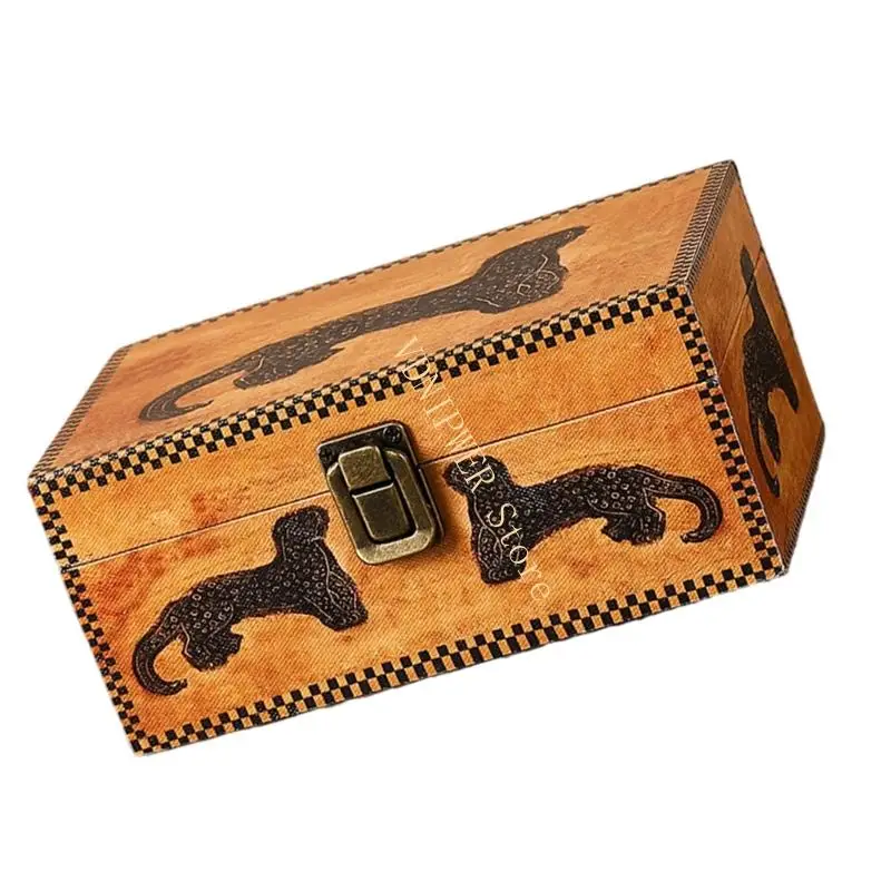 منظمو حالة المجوهرات الخشبية المحمولة مع عدم تشويه الحماية مربع D08E