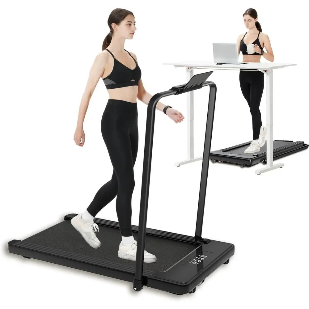 

2 in 1 Folding Treadmill, Smart Walking Running Machine with Bluetooth Audio Speakers, Installation-Free, Under Desk Treadmill