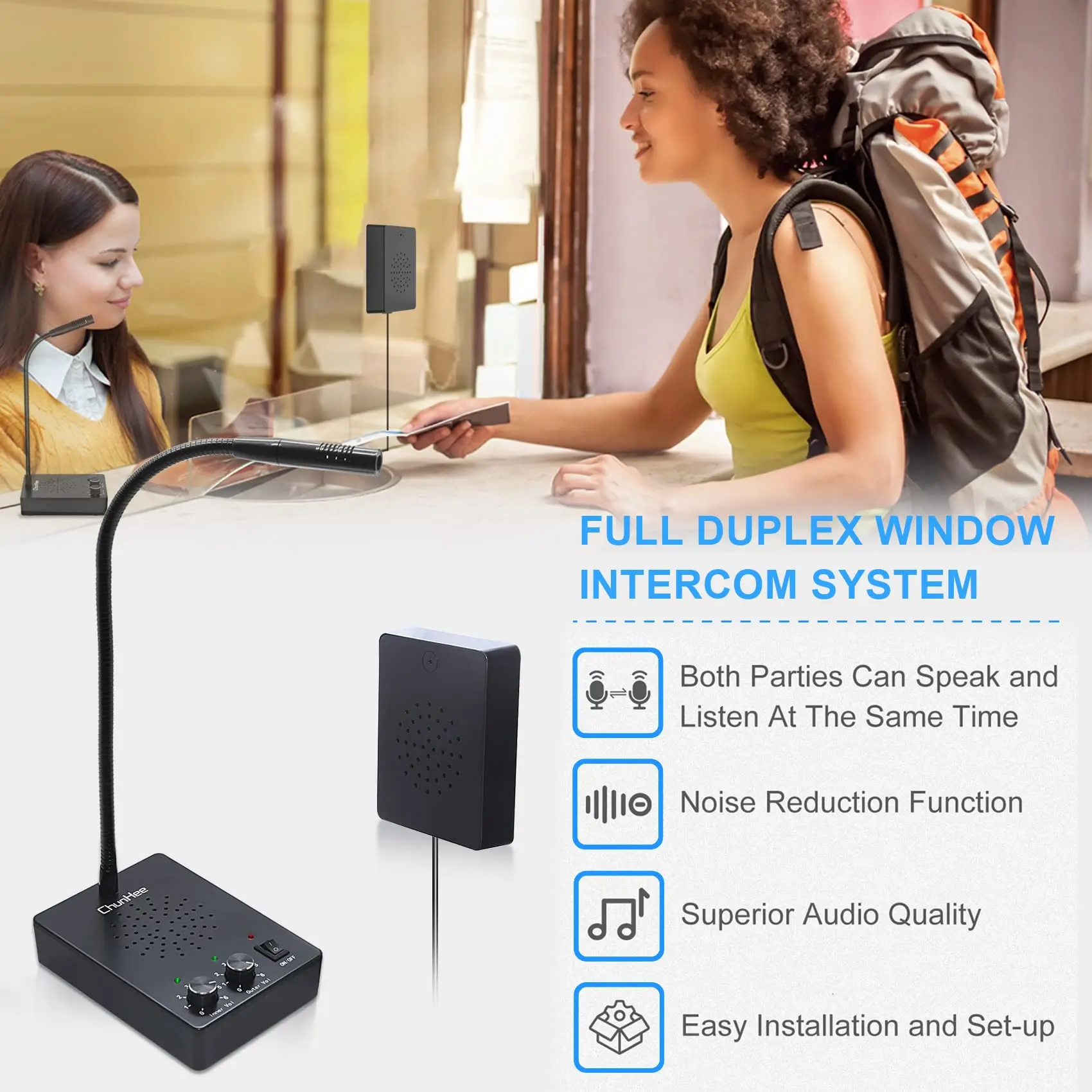 Suppliers Window Speaker Intercom 2 Way Intercom System Anti-Interference Loud Speaker for Bank Counter Hospital