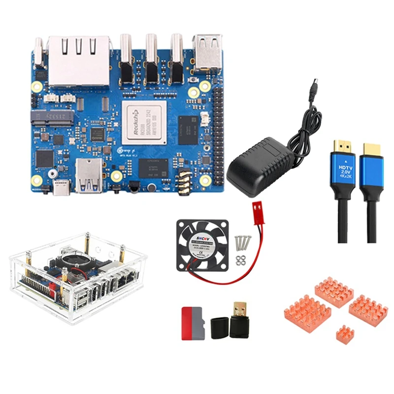 For Orange Pi 5 Plus 16G RK3588 2.5G Supports 8K Video 2.5G Supports Wifi6 BT Module Set Durable EU Plug