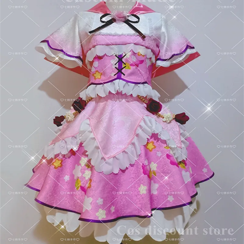 Hoshimiya Ichigo Cosplay Costume Anime Aikatsu Wome Lovely Cos Dress Clothes Halloween Comic-con Party Suit Custom Made Full Set