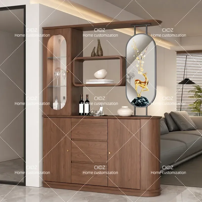 Simple Chinese Style Entrance Cabinet Double Sided Wine Storage Shoe Rack Hallway Partition Screen Decorative Furniture for