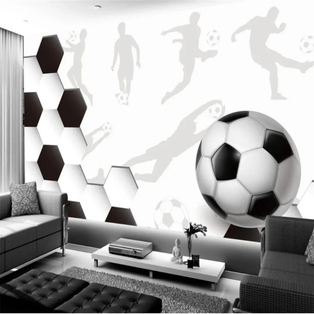

custom movement Photo football Wallpaper TV Background Modern Simple Living Room Bedroom Wall Design Mural wall paper Stickers