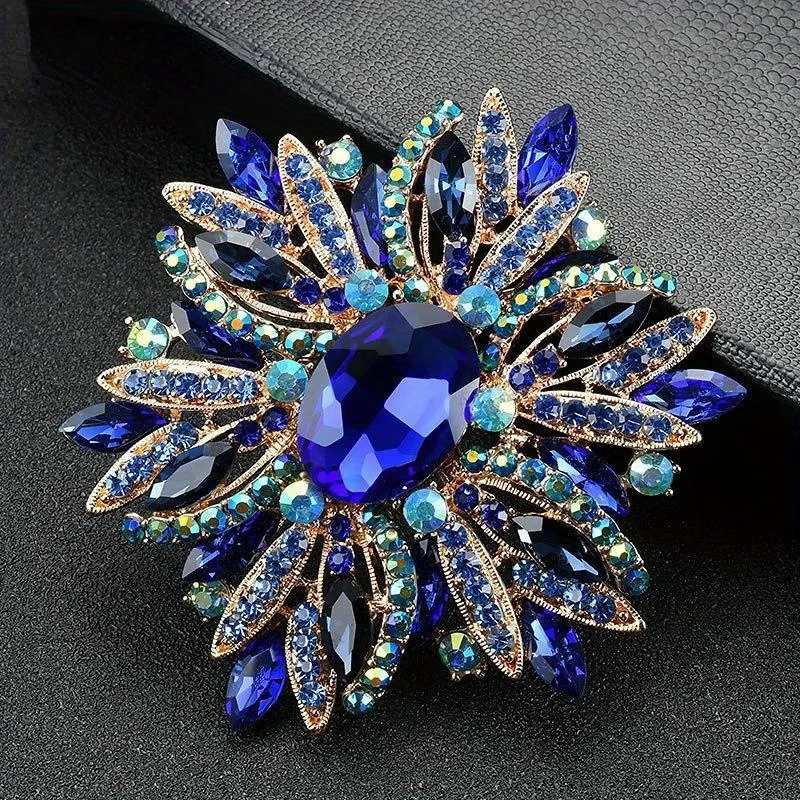 Luxury Full Rhinestone Exaggerated Brooch Badges For Women Men Fashion Classic Vintage Party Banquet Pin Jewelry