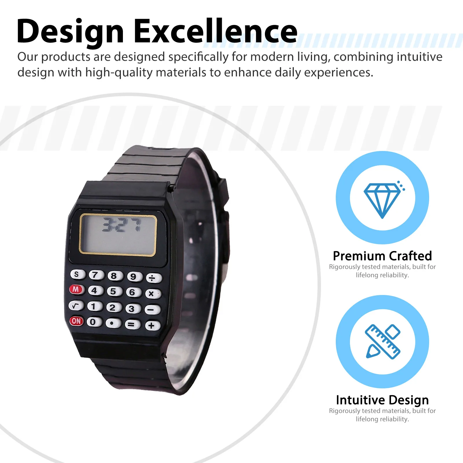 نموذج الساعة آلة حاسبة مدمجة ملونة وخفيفة الوزن وآلة حاسبة بسيطة للطلاب والمعلمين واللوازم المدرسية #4