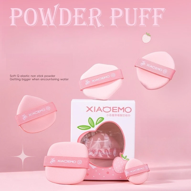 5 pçs veludo pó cosméticos puff mini esponja maior em aplicador de mistura molhada detalhes ferramentas de sopro de maquiagem molhado seco dupla utilização