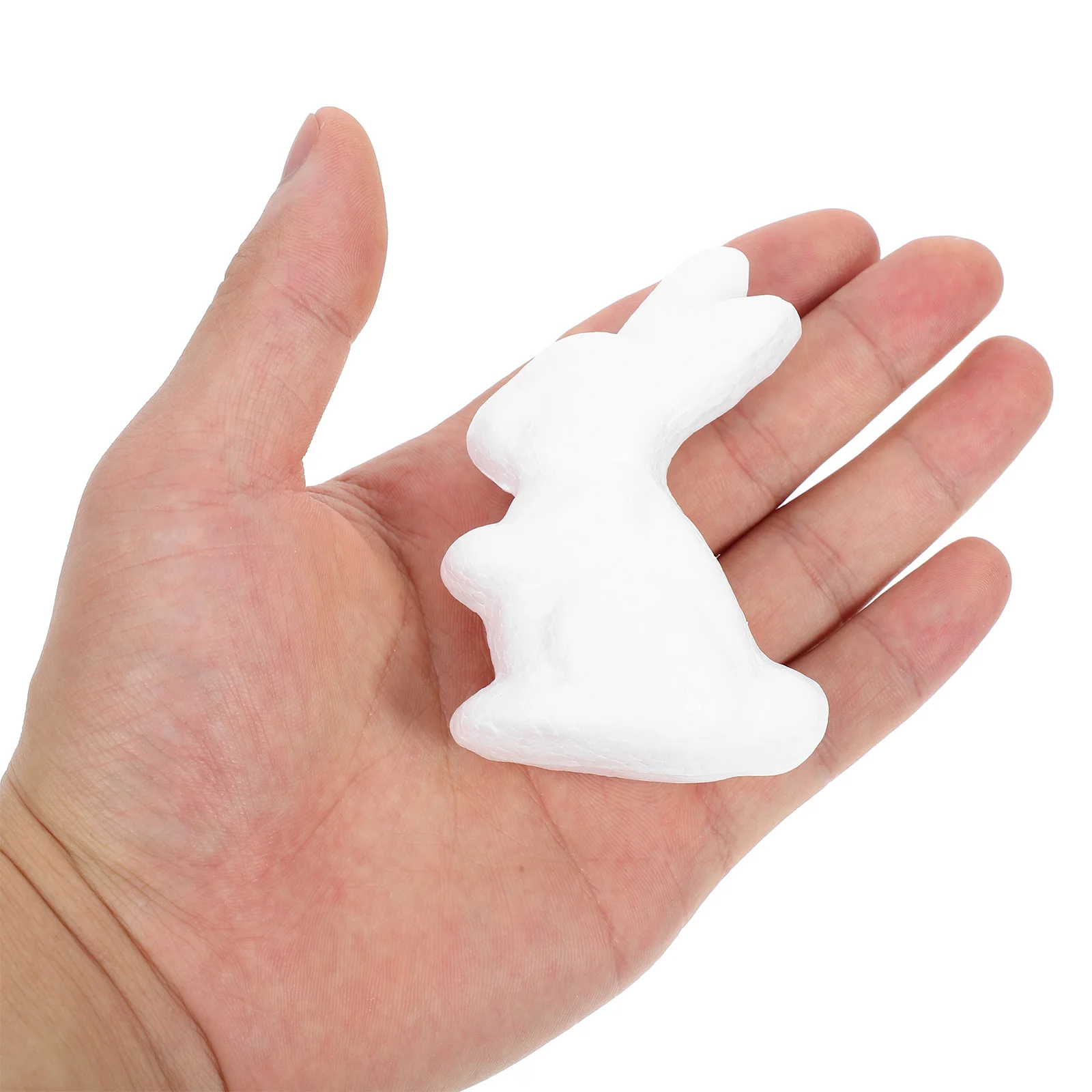 ของตกแต่งรูปกระต่ายโฟมสีขาว 6 ชิ้น สำหรับงาน DIY ระบายสีด้วยมือ พื้นผิวเรียบ ของตกแต่งงานฝีมือเทศกาลอีสเตอร์ อุปกรณ์ศิลปะสำหรับเด็ก