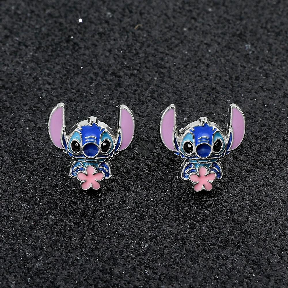 1pair Disney Lilo & Stitch Earrings Cartoon Cute Stitch Earrings Delicate Female Jewelry Accessories Girl Gifts