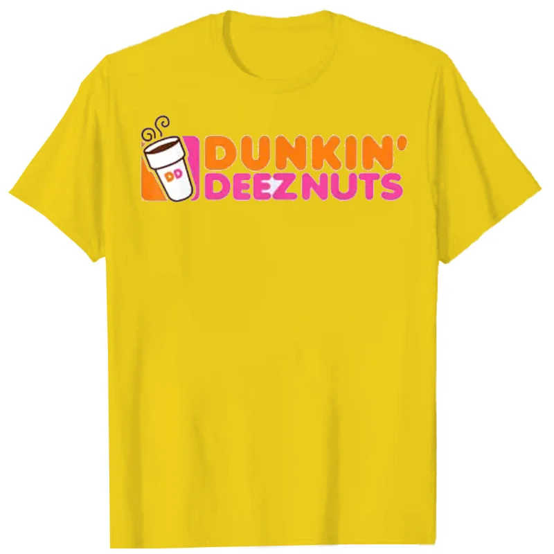 Dunkin\' Deez Nuts - Dunkin Deeznuts t-shirt vestiti estetici magliette grafiche top abbigliamento Casual allentato moda Streetwear