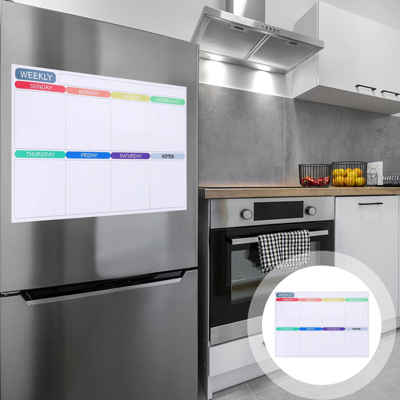 

Small Magnetic Planner Board for Refrigerator Door Erasable Writeable Schedule Calendar Whiteboard for Home Office Study