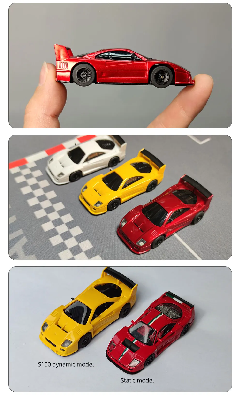 LDARC S100 1:64 1/64 RC Mini Fahrzeug/Rennwagen, CT03 2,4 GHz 10CH Fernbedienung Erwachsene Kinder Spielzeug Geschenk – Detail 3