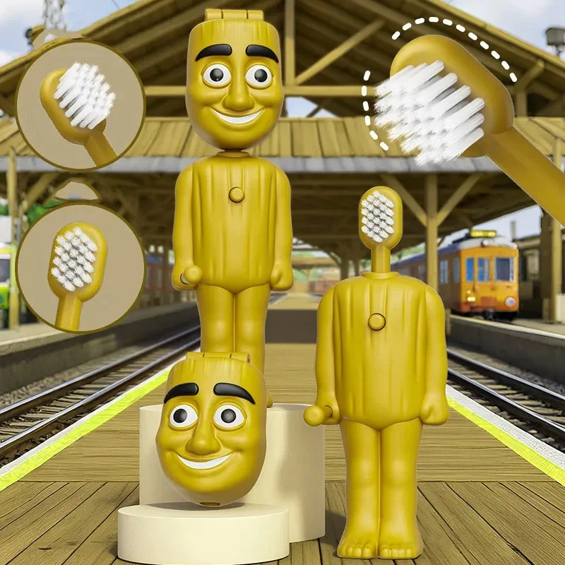 Lustige italienische Brainrot Tung Kinderzahnbürste, Anime-Zahnbürste mit weichen Borsten, Reise-Cartoon, niedliches Modell, dekorative Ornamente
