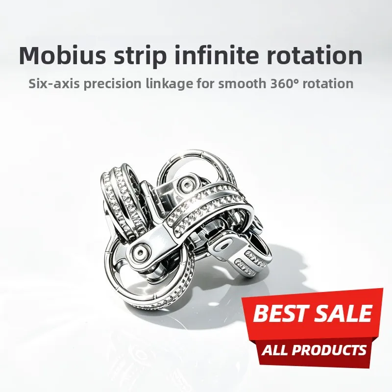 Stress relief EDC fidget toy Mobius ratchet chain brass rotation ornament adult mechanical metal gyro