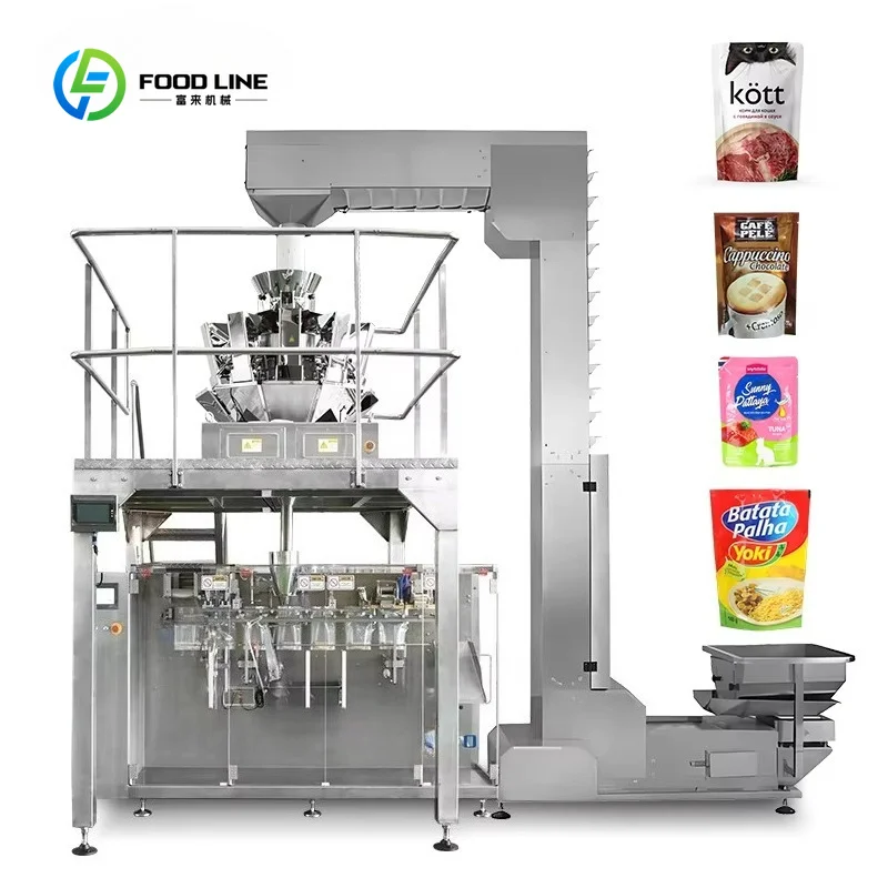 Customized Fully Automatic Premade Bag Packaging Machine for Powder Coffee Flour Plastic Pouch Filling for Factory Business Food
