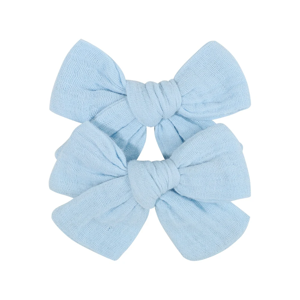 2Pcs/set Cotton Kids Bows Hair Clips for Girls Bowknot Hair Clips Cute Barrettes Headwear Kids Safety Hairpin Hair Accessories