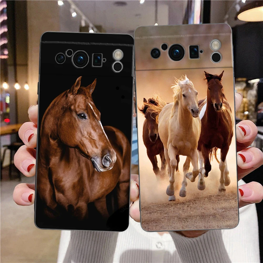 Horse Great Beauty Galloping Phone Case Cover for Google Pixel 8 7 6 7A 6A Pro 5G Shockproof Silicone Soft 8 Pro 5G Shell Capas