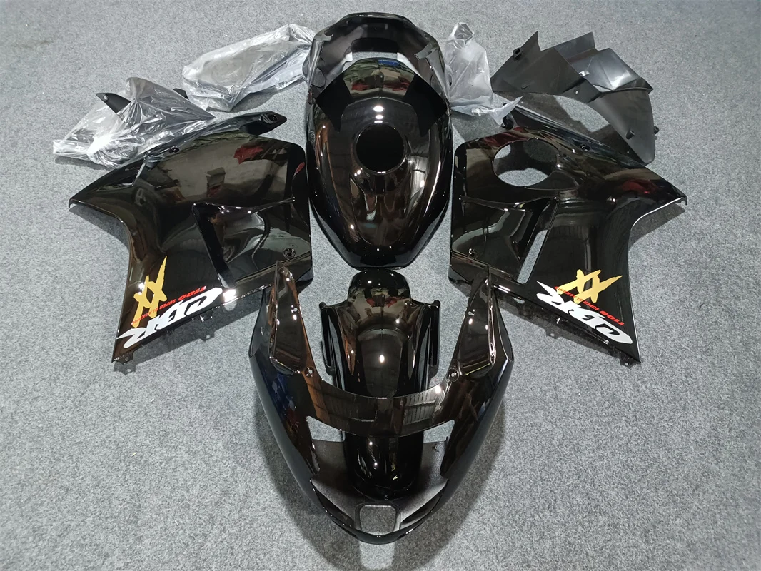 

a/Motorcycle Moto Bike ABS Plastic Bodywork Full Fairing Kit For 1996 To 2007 HONDA CBR1100XX CBR1100 Blackbird CBR Black Gold