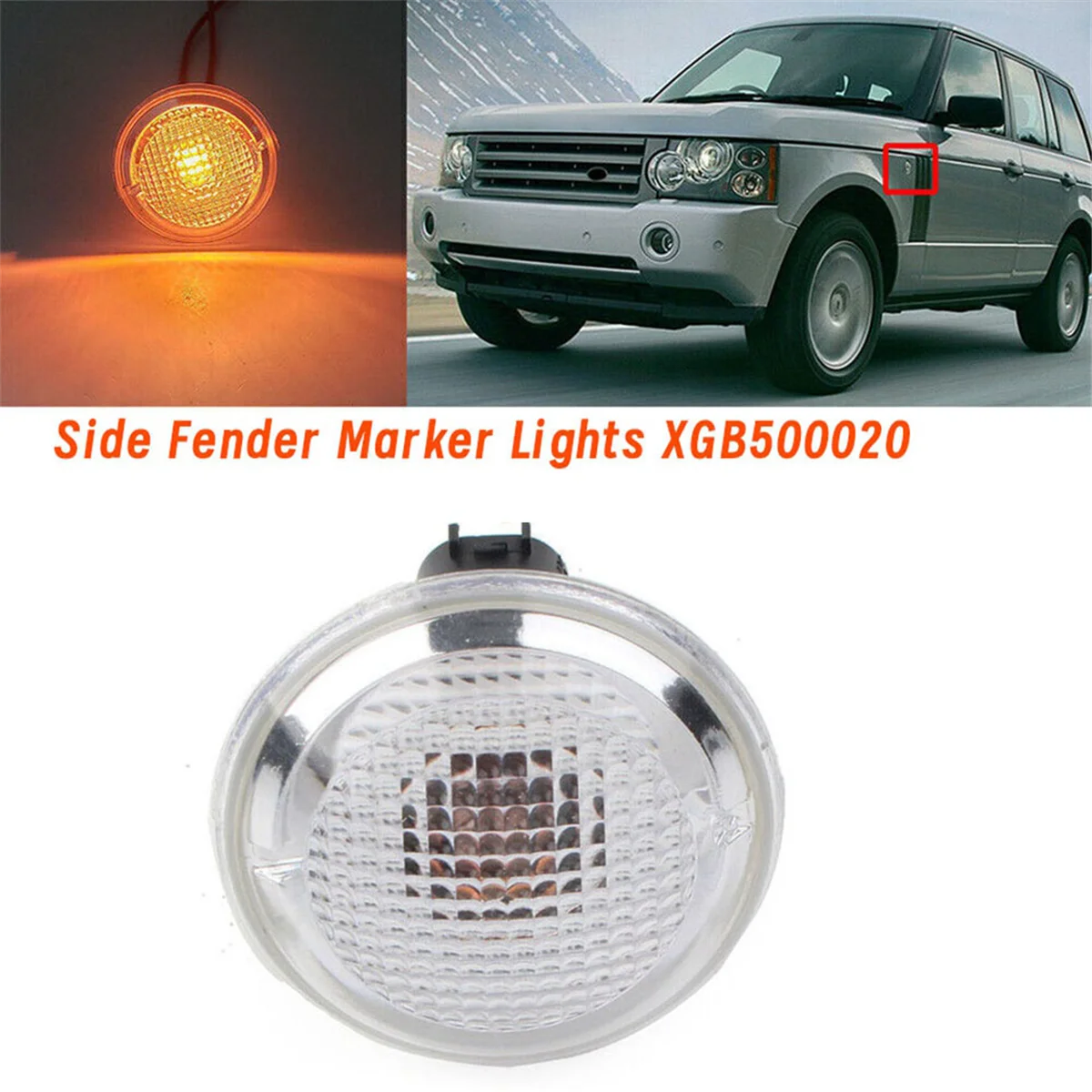 1Pcs Fender Side Marker Lights XGB500020 for Land Rover Range Rover L322 03-12 Turn Signal Repeater Lamp Lens Housing