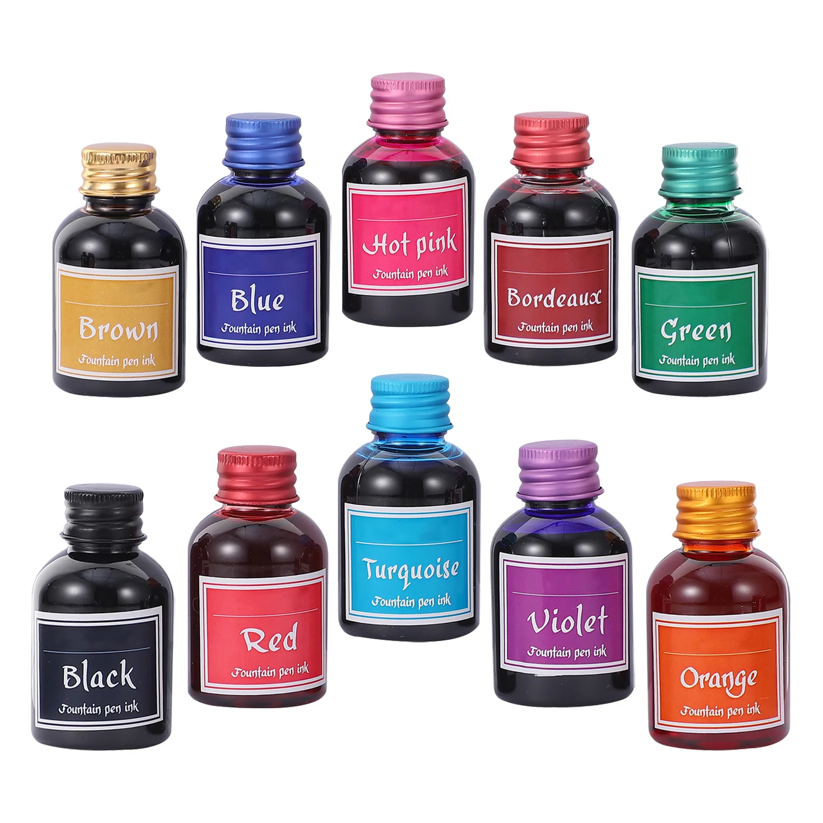 10 botellas de tinta de secado rápido para plumas estilográficas, suministros de caligrafía para dibujar, sin obstrucciones, impermeables, para manualidades, escritura de tintas