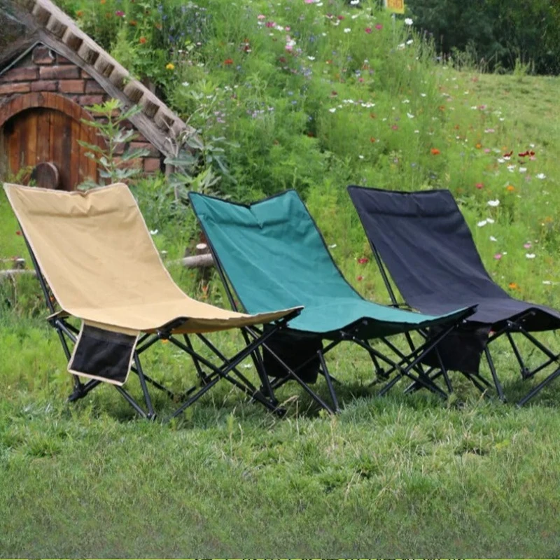 Camp Portable Beach Chairs Recliner Lawn Patio Chaise Outdoor Seating Collapsible Fishing Cadeira De Praia Garden Furniture