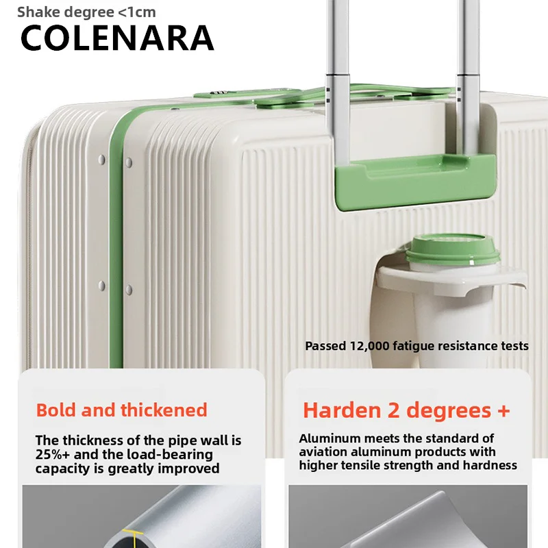 COLENARA ABS+PC Suitcase Front Opening Laptop Trolley Case Zipper Boarding Box 18