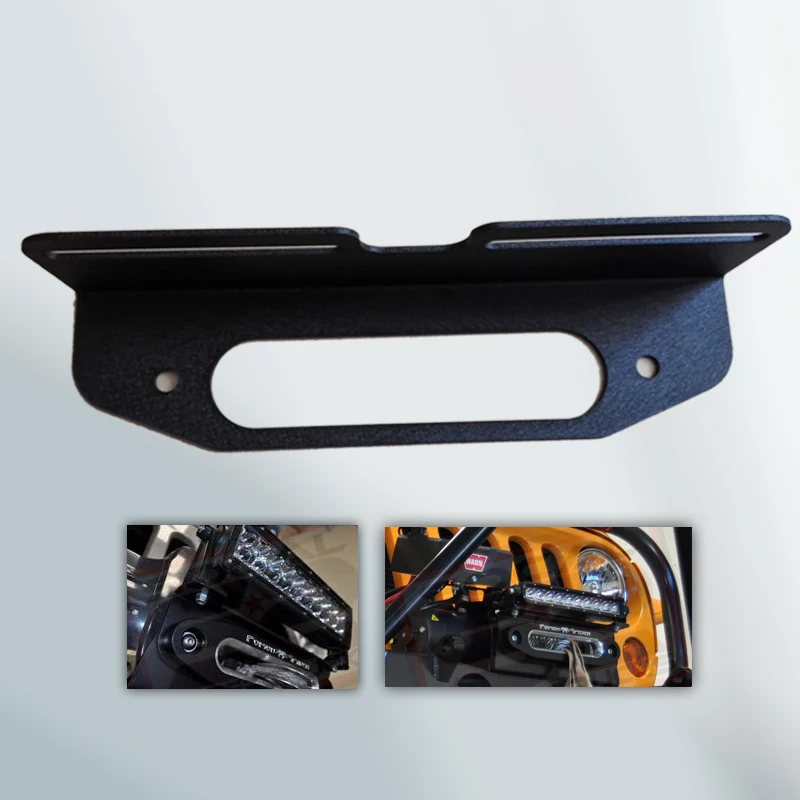 

Lantsun J074 Front Holder LED Lights Bar Steel Winch Cable Bracket for Jeep for Wrangler JK Toyota Accord