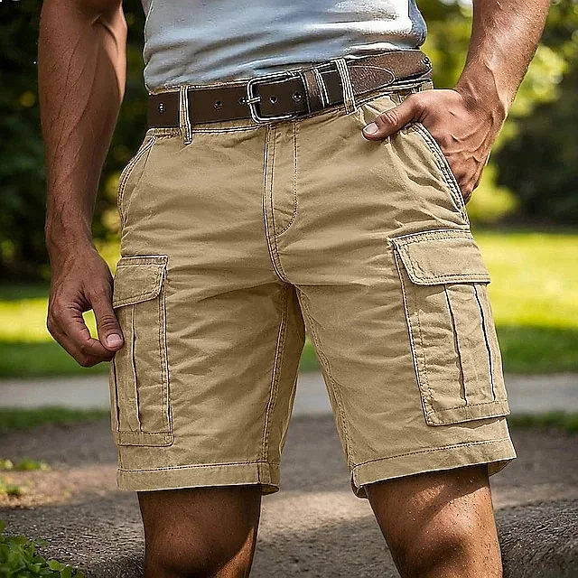 

Men's Cotton Cargo Shorts Summer Multi Pocket Casual Shorts Pants