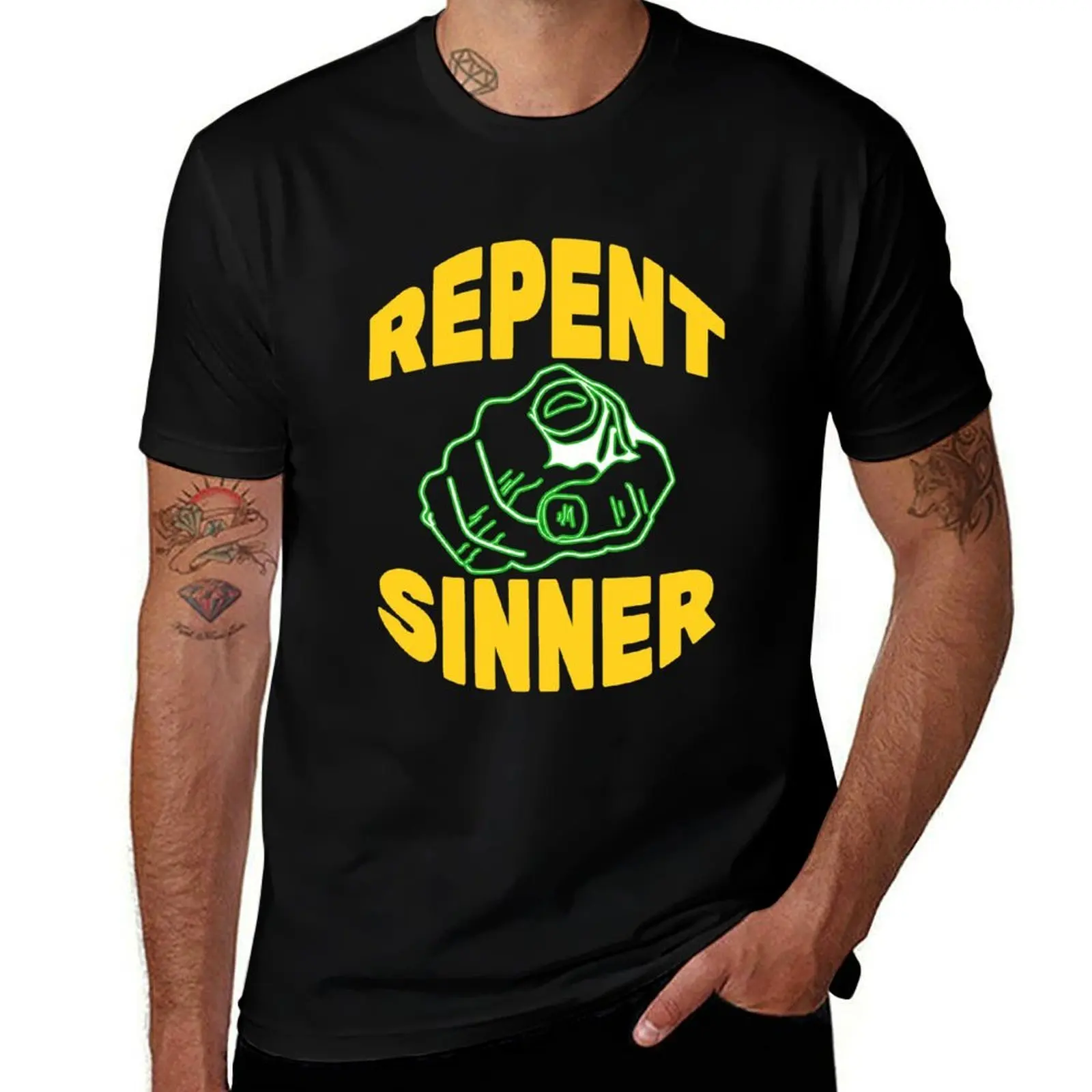 

Repent Sinner Funny Christian Jesus Bible T-Shirt Big Size Daily Wear T-Shirt