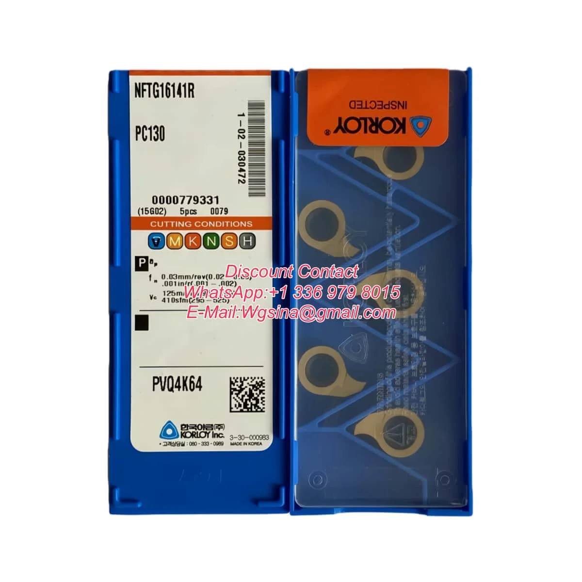 10 Uds Original NFTG NFTG16095 16202 R PC130 PC5300 inserto de ranura