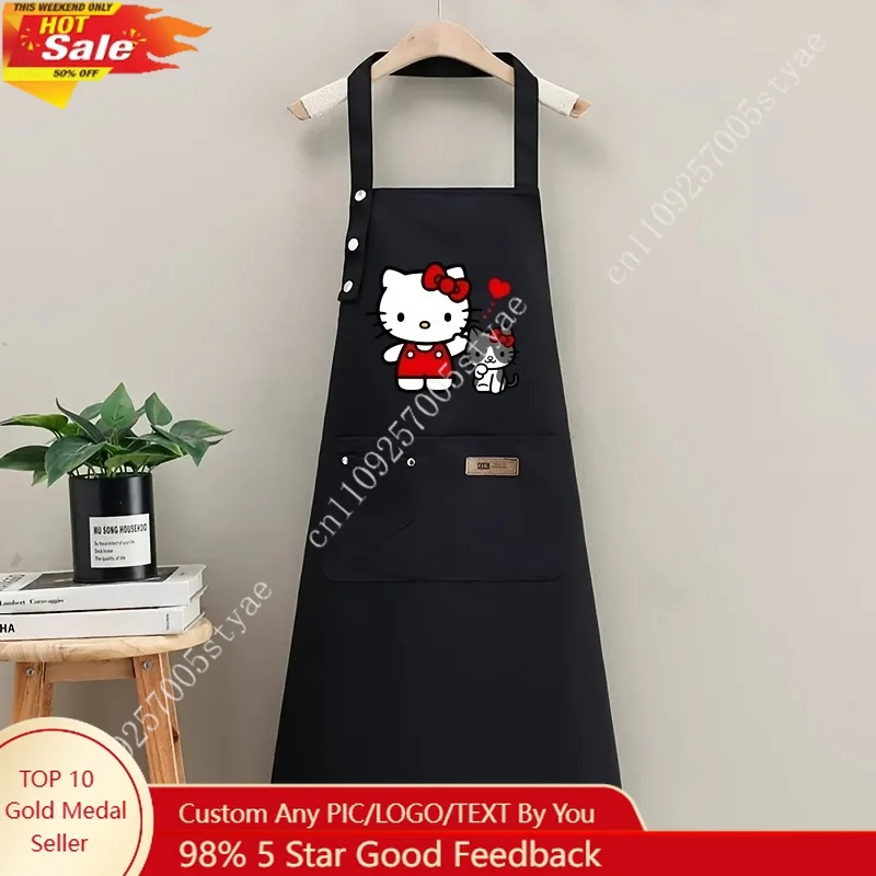 Sanrio Hello Kitty Apron for Cute Hello Kitty Iconic Face Foldable Kitchen Apron Suitable for Baking Cooking Cafes