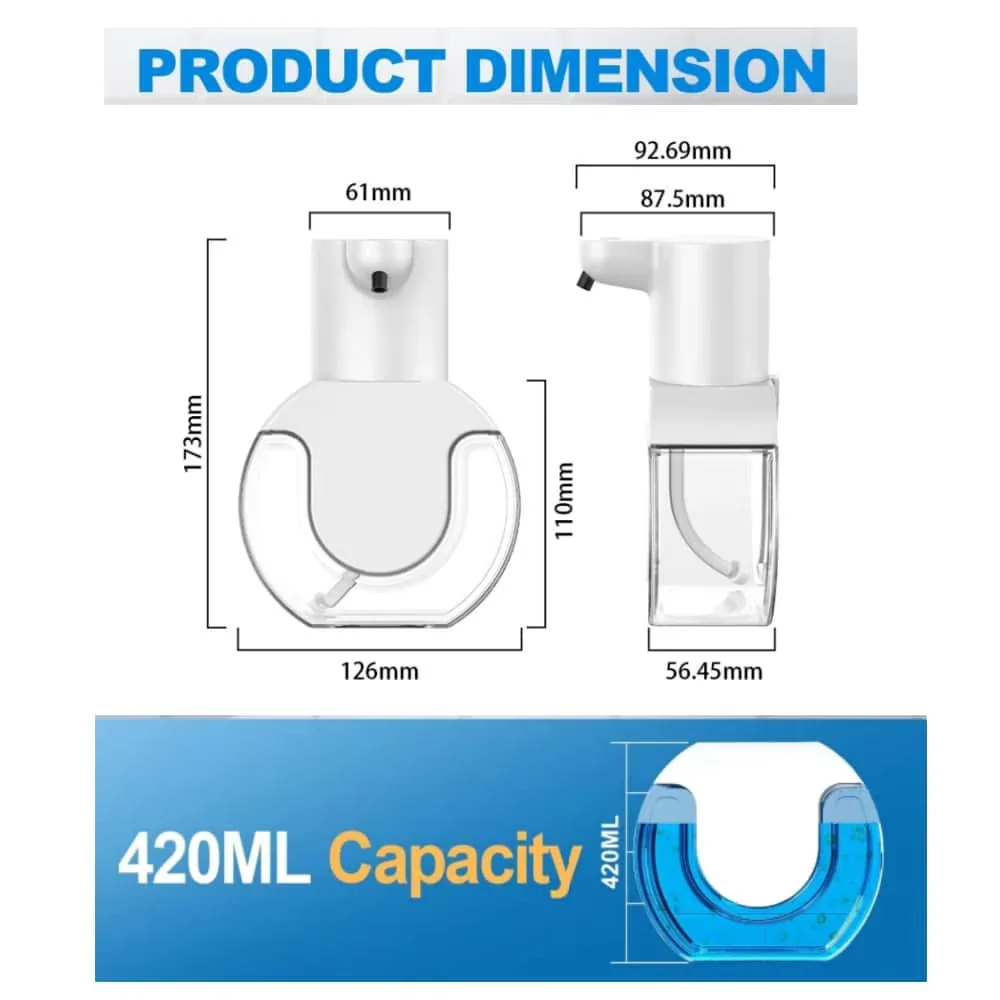 Automatic Liquid/Foma Soap Dispenser, Touchless Electric Dispenser, USB Rechargeable with Infrared Sensor for Bathroom,Kitchen
