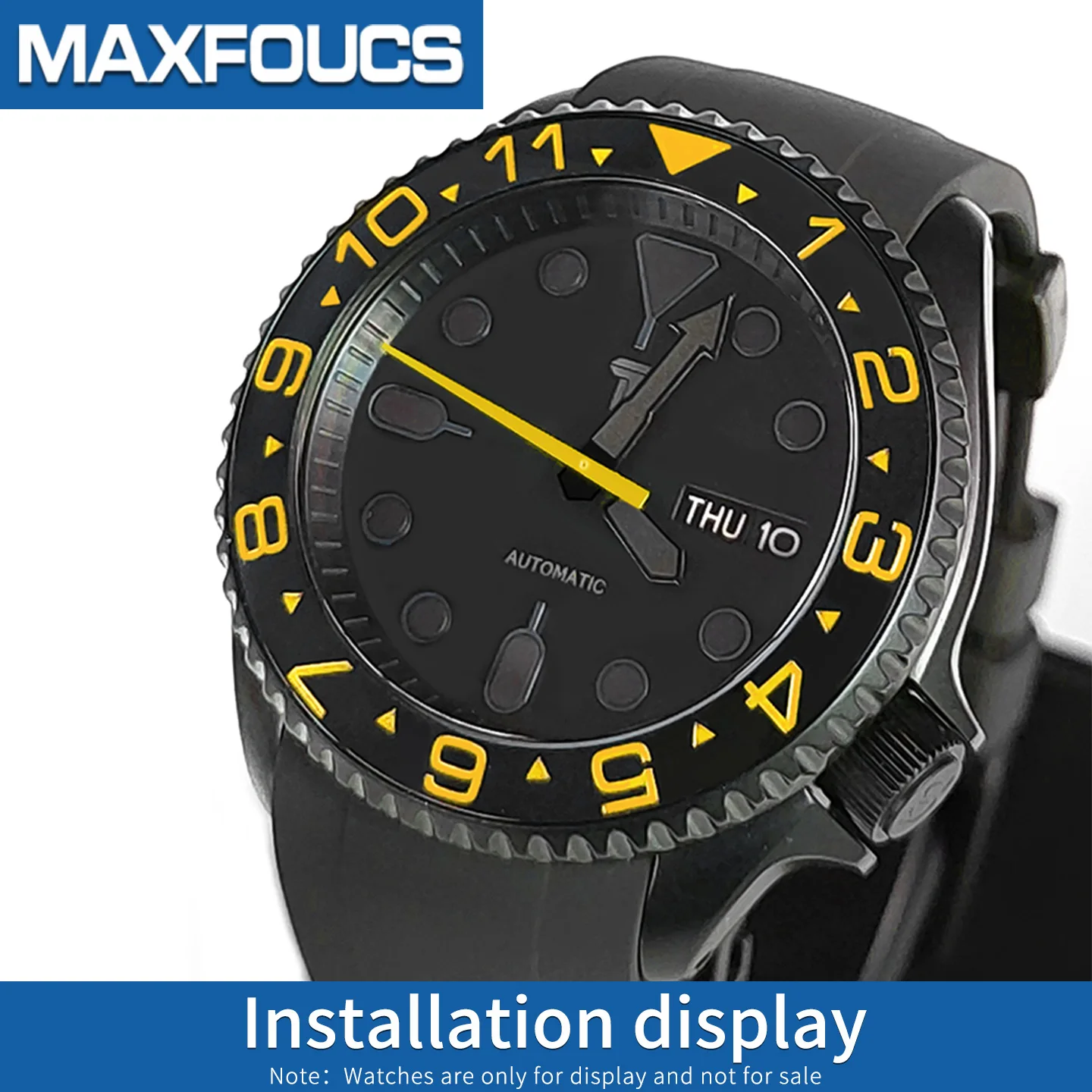 Schräge Keramik-Lünetteneinlage 38x30,6mm MOD SKX007 SKX Divers Passend für 31,5x30,5mm Kristallglas Schwarzes Uhrenzubehör – Detail 8