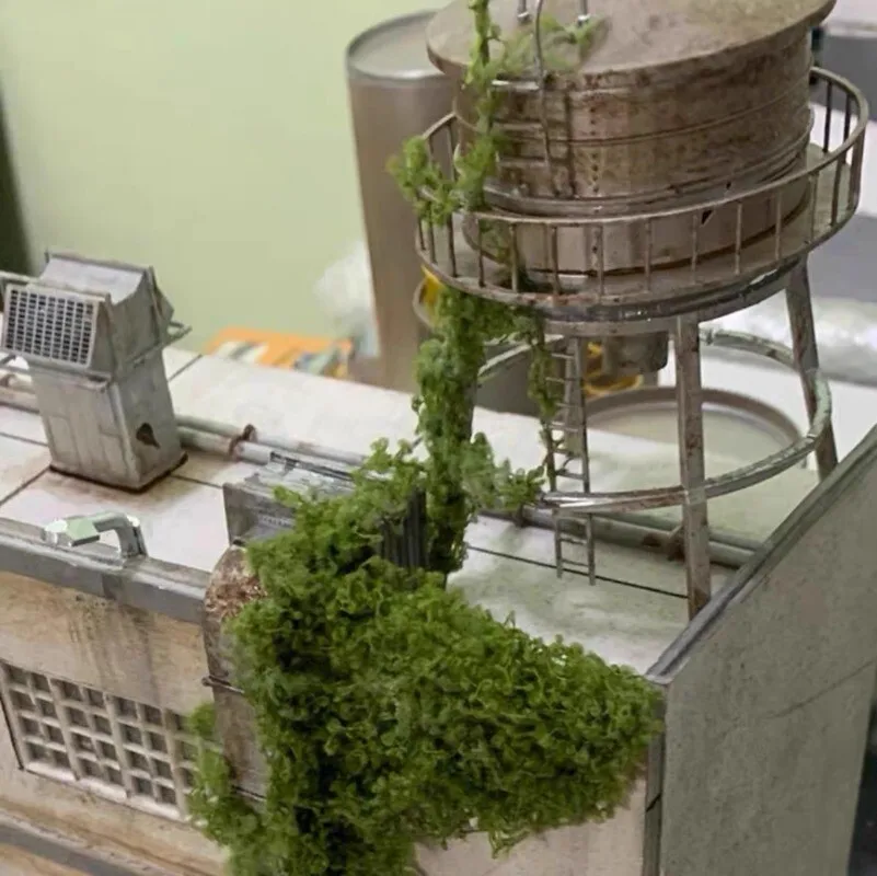 Diorama 1/64 Water Tower Model City Water Tank Building Model Scene Accessory