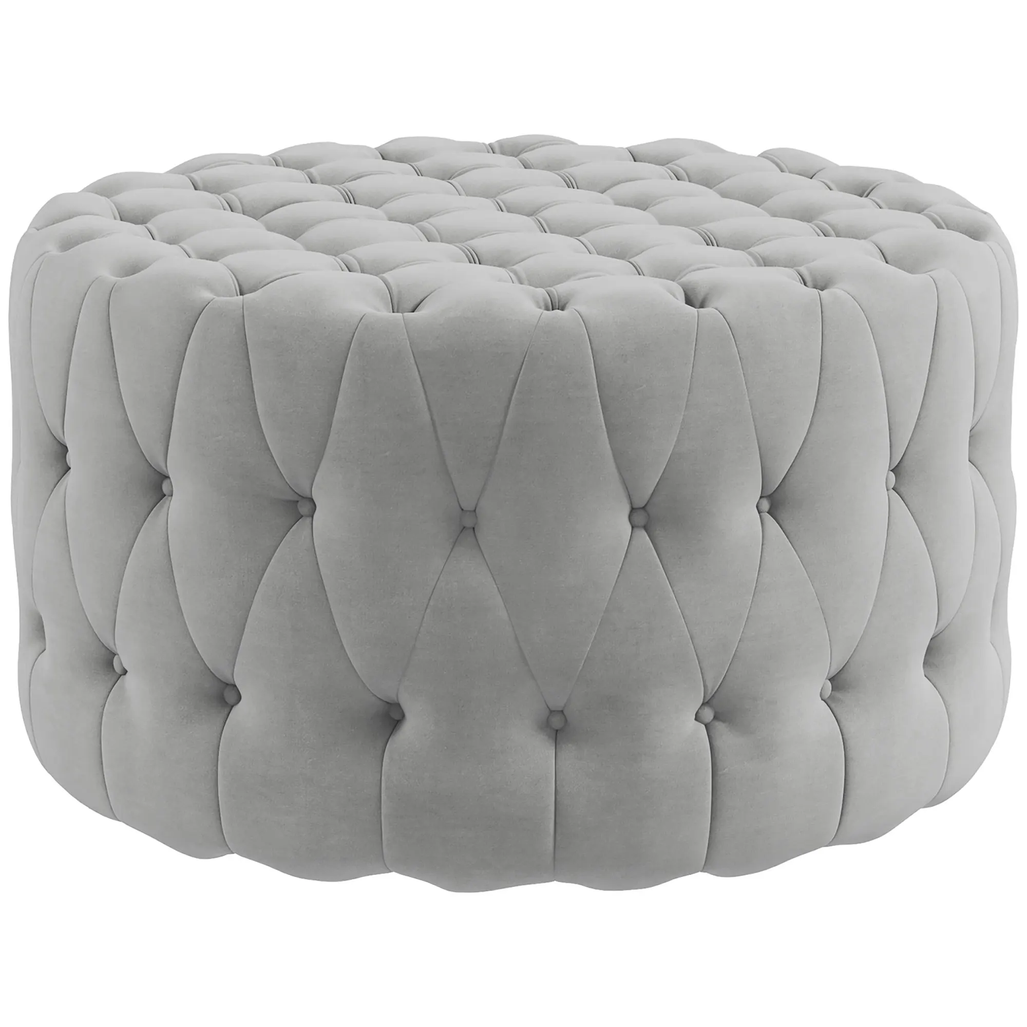 

Homcom Button Tufted Ottoman Foot Stool with Velvet-Feel Upholstery, Gray