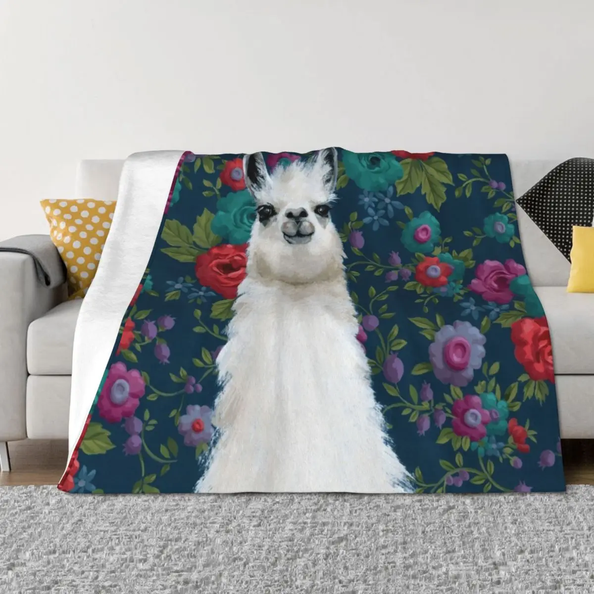 

Garden Llama Throw Blanket warm for winter Fashion Sofas Personalized Gift Blankets