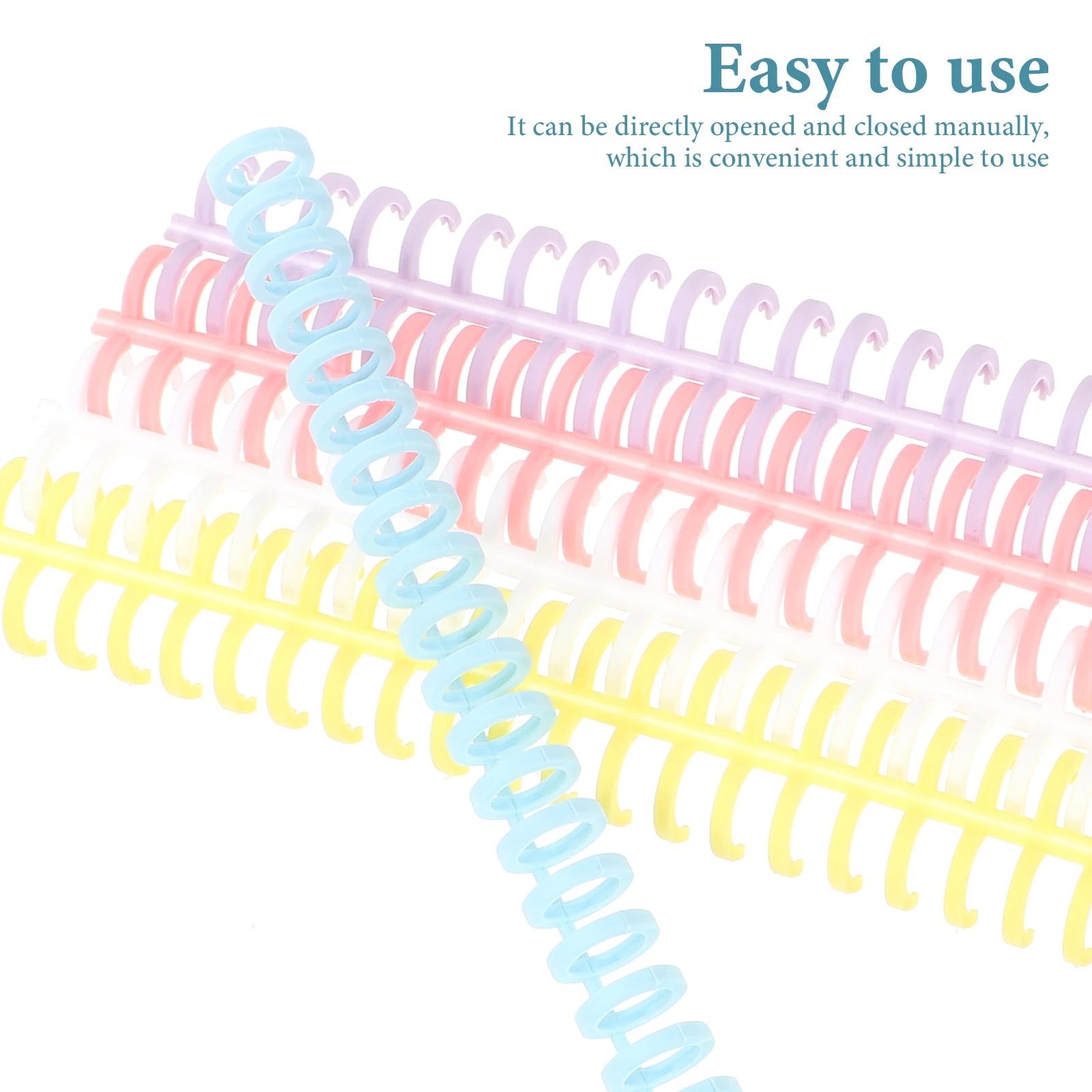 

10pcs A4 30 Hole Spiral Binding Coils Plastic Loose Leaf Rings Binder Ring Replacements Pink Purple Blue Yellow for Office