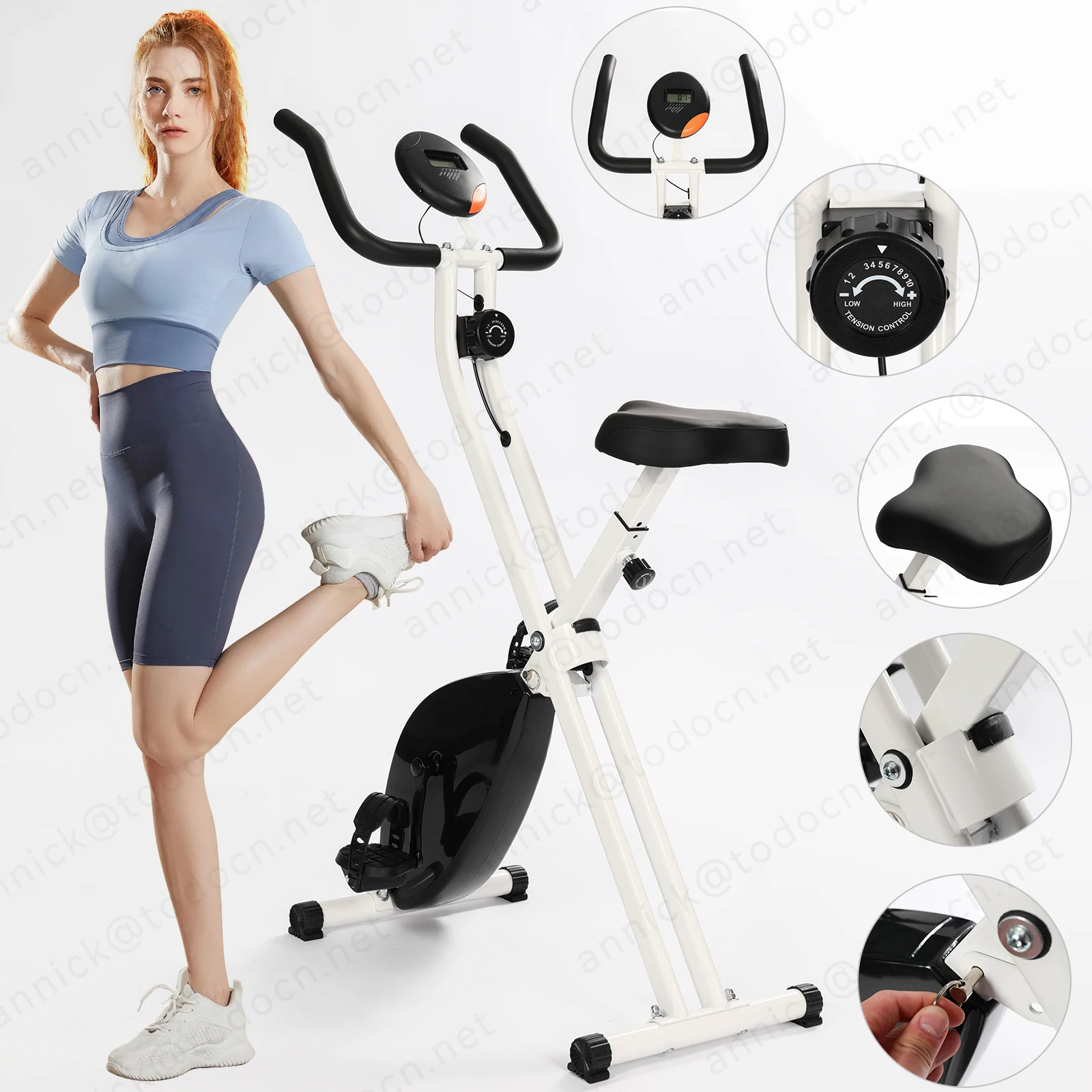 Factory Folding Exercise Folding Fitness Indoor Stationary Bike Magnetic 3 In 1 Recumbent Exercise Spin Bike For Home Workout