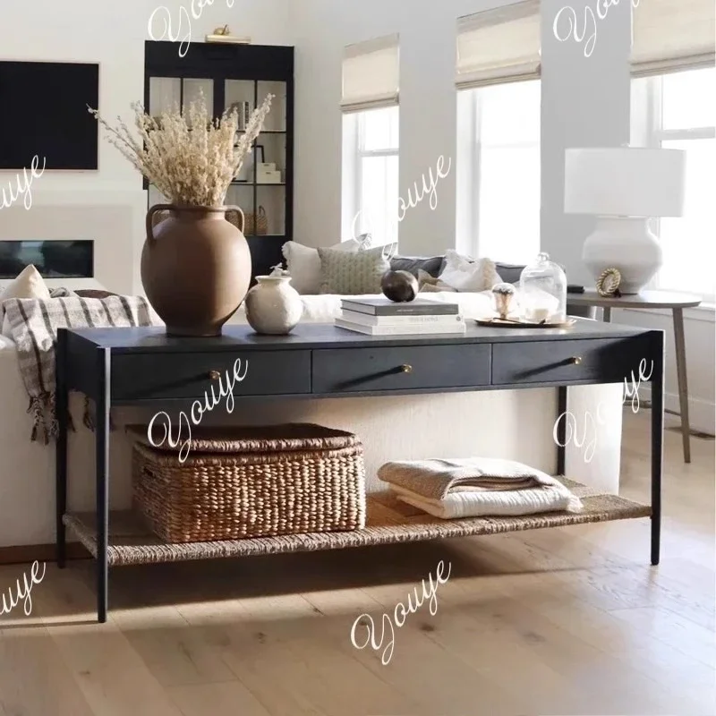 

Тумба N63 в американском ретро-стиле из массива дерева, приставной столик для дивана, прихожая, коридор, декоративная перегородка