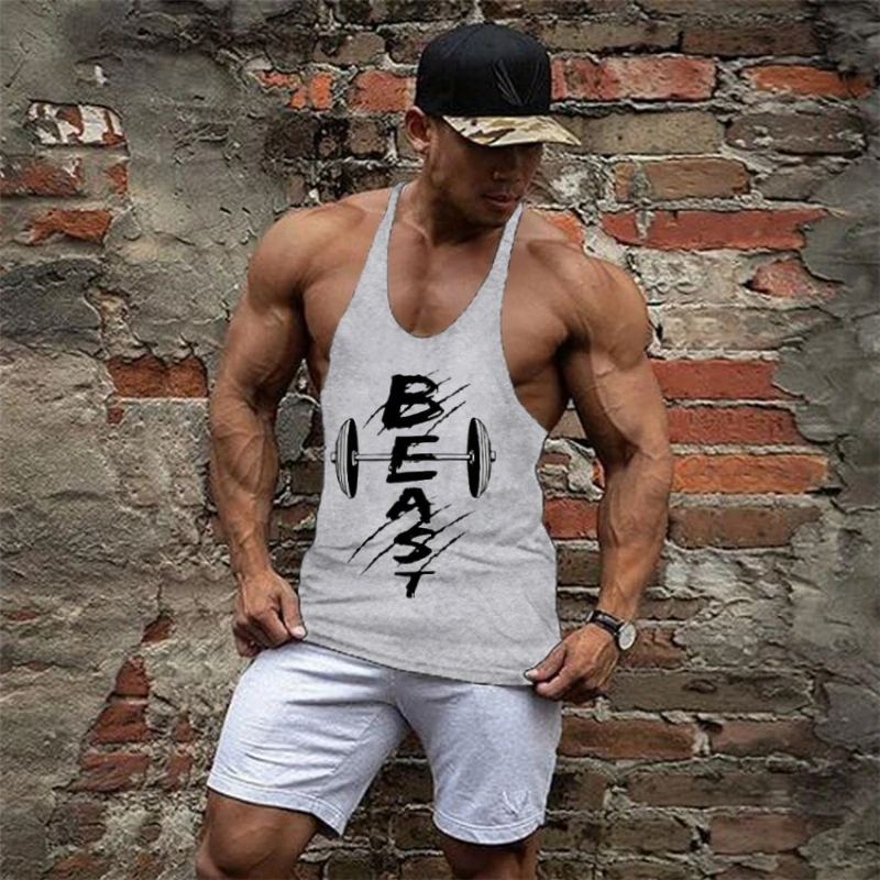 Beast & Barbell - Centric Fierce Men's Stringer Vest - Y - Back Breathable Quick - Dry Gym Clothing for Bodybuilding Sessions