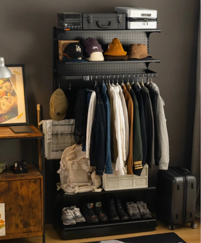 Organizer Wardrobe Bedroom Metal Doorless Open Shelf Single Clothes Shelves Wardrobe Organizer Closet Bedroom Furniture