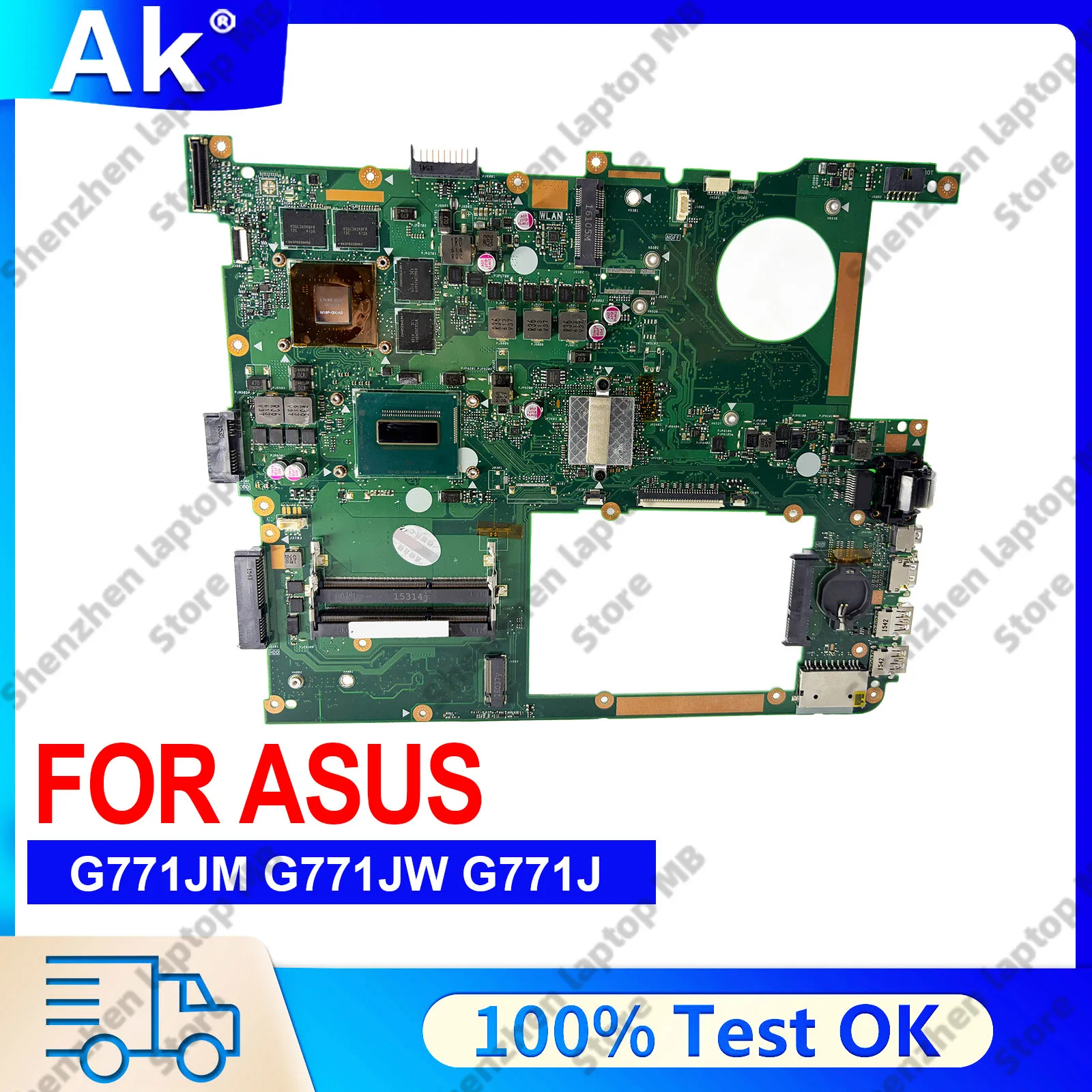 G771JM Laptop-Mainboard für ASUS ROG G771J N751JX GL771JM GL771JW N751JK G771JW Hauptplatine mit i5 i7 CPU 100% getestet OK schneller Versand