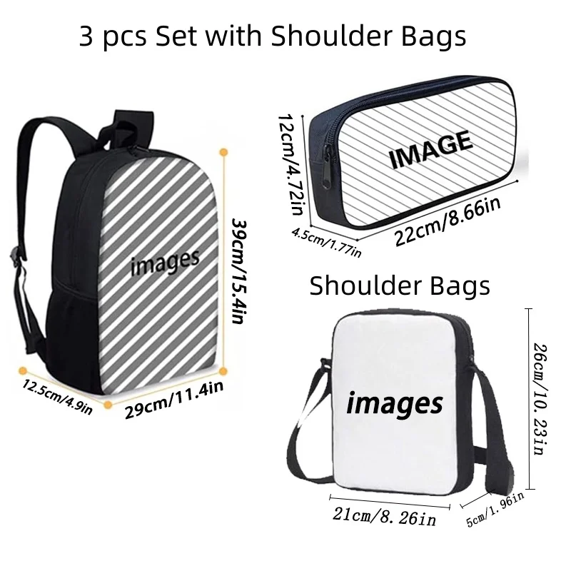 Skibidi-mochilas escolares de dibujos animados para hombre, conjunto de 3 piezas, bandoleras de hombro, bolsas de lápices, mochilas escolares de