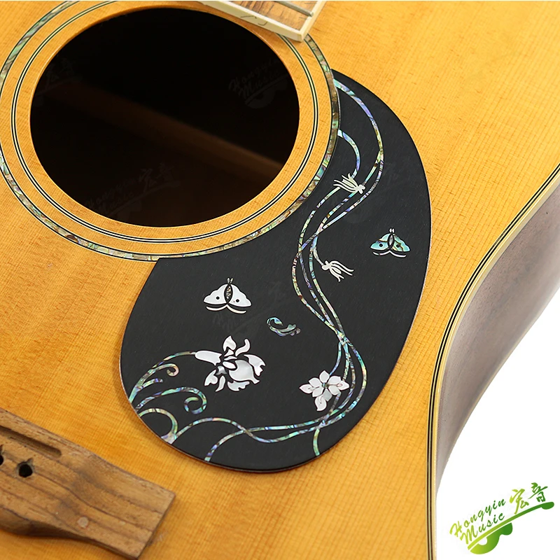 Color shell sealant protection board inlaid with true color shell rose lily guitar protection board accessories stick panel prot