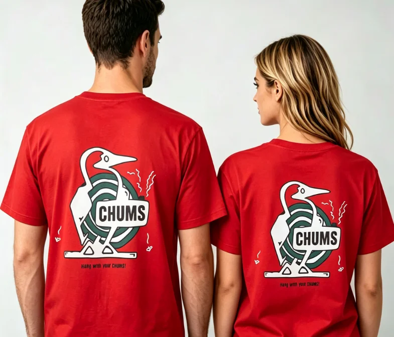 2026 New Black Round-neck T-shirt - Back - Retro White Bird-shaped Spiral Circle Pattern Outdoor Style Unisex Cotton T-shirt