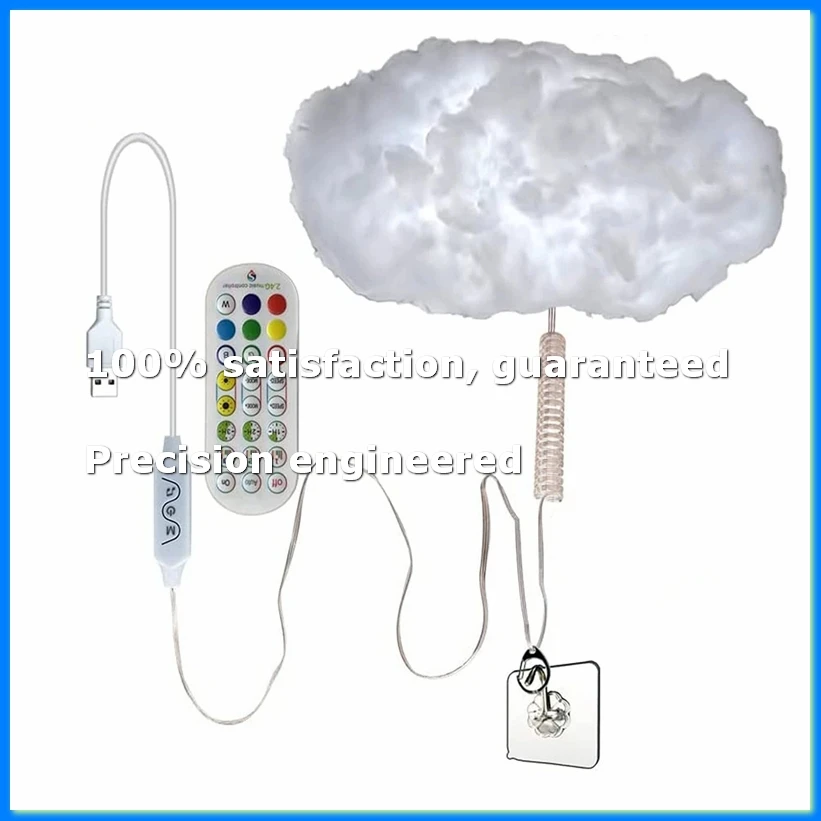 3D Cloud RGB Light Compact Thundercloud Light Rhythm-Based Music Night Lamp Suitable for Indoor Use Bedroom or Gaming-ABFB