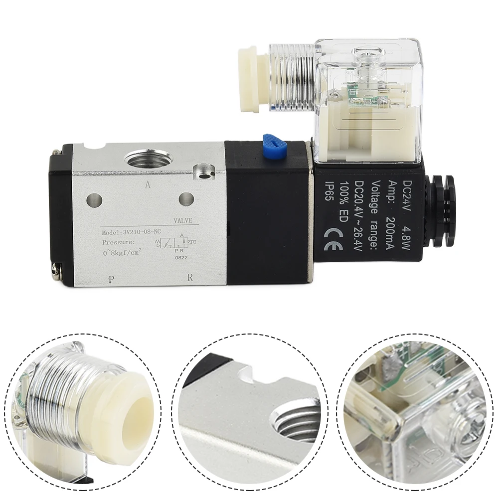 Aluminum Alloy Pneumatic Solenoid Valve AIRTAC Type 3V210-08 3 Way 2 Position 1/4\\\