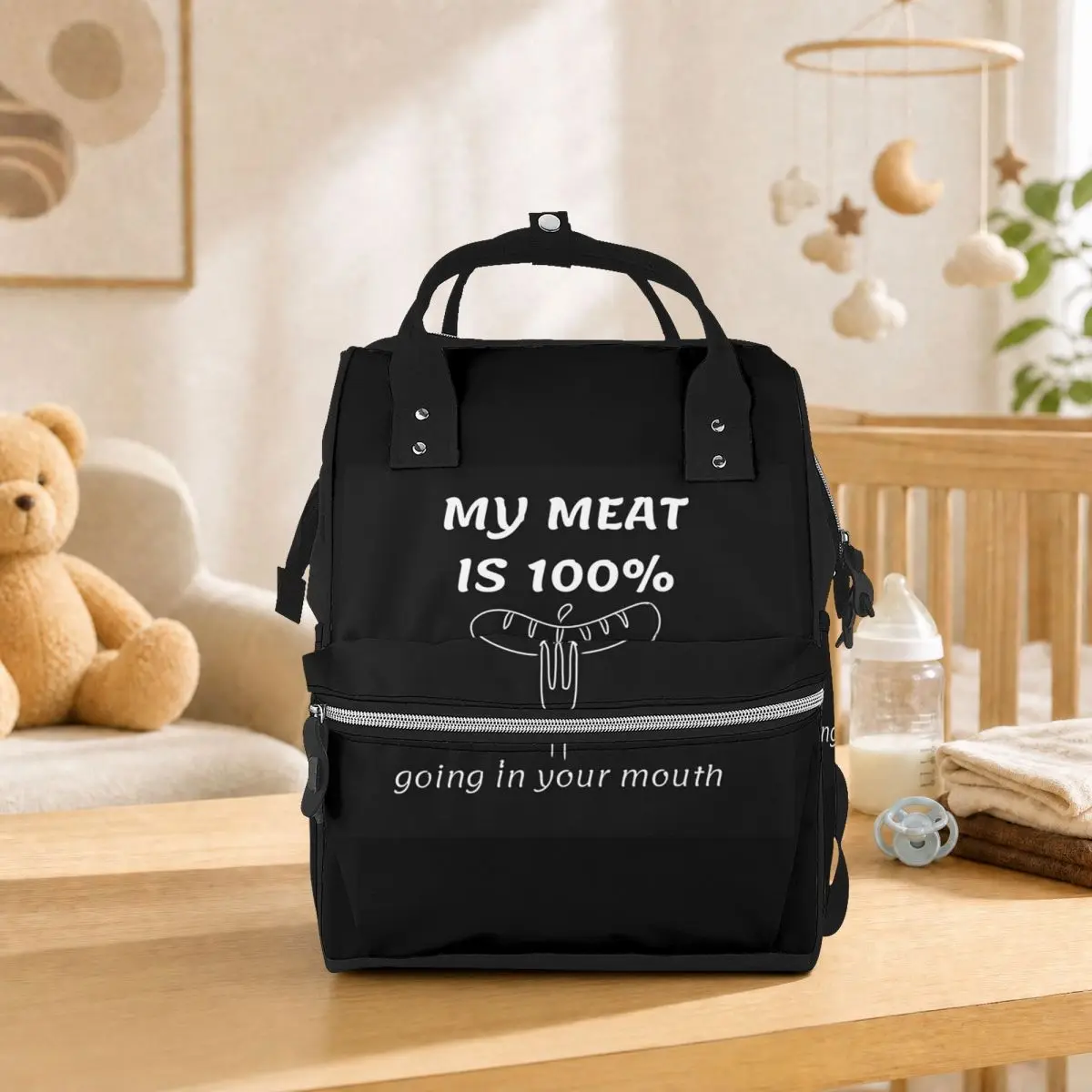 My Meat Is 100% Going In Your Mouth Student Backpack School Bag Hiking Travel Daypack for Men Women Bookbag Shoulder Bags