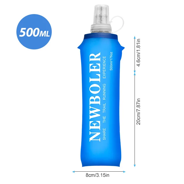 250/500/750ML Wasserflasche TPU Faltbare Weiche Trinkflasche Sport-Wasserflasche Zusammenklappbare Wasserflasche für Laufen Camping Wandern