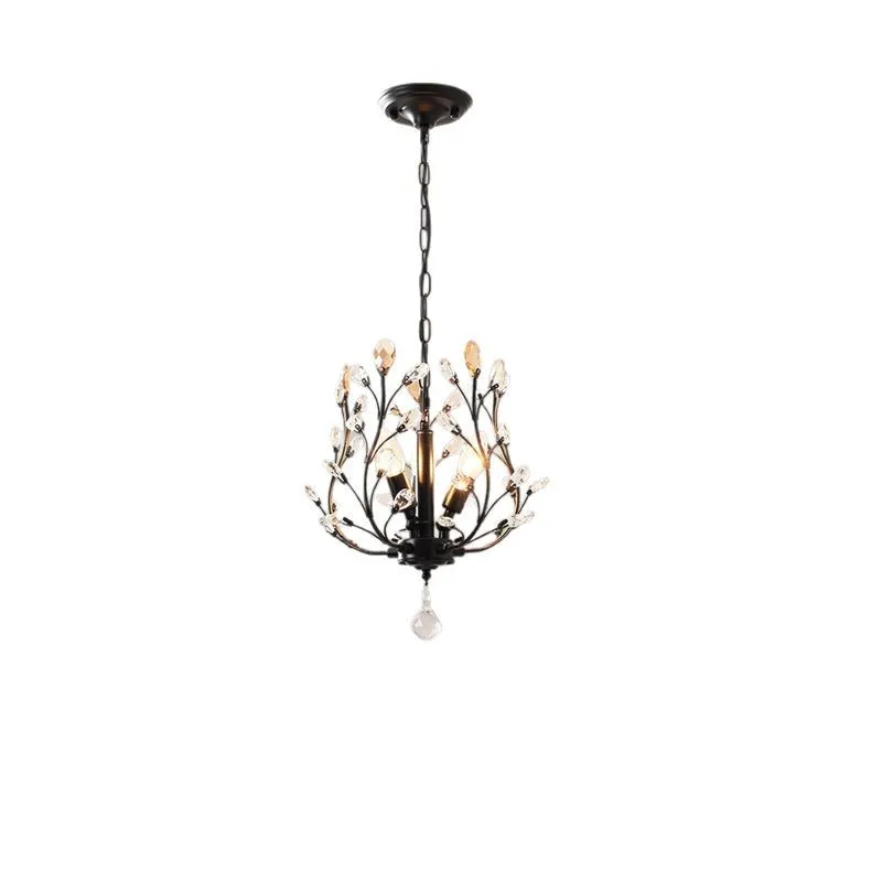 

American retro crystal chandelier creative dining room lamp bedroom study balcony entrance cloakroom staircase lamp