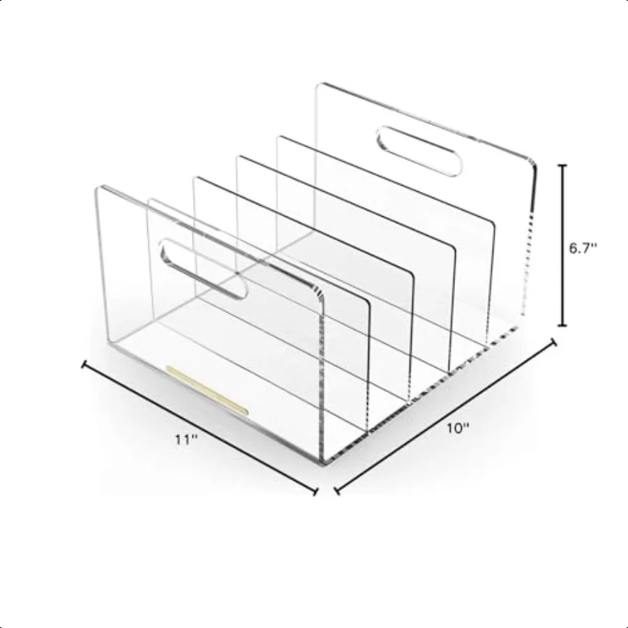 Акриловый сортировщик файлов, настольный коллектор файлов, офисный органайзер для файлов, прозрачный 11,4 x 6,7 x 10
